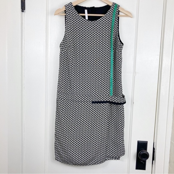 SACHIN + BABI Lock Print Leather Trim Shift Dress - Picture 2 of 7